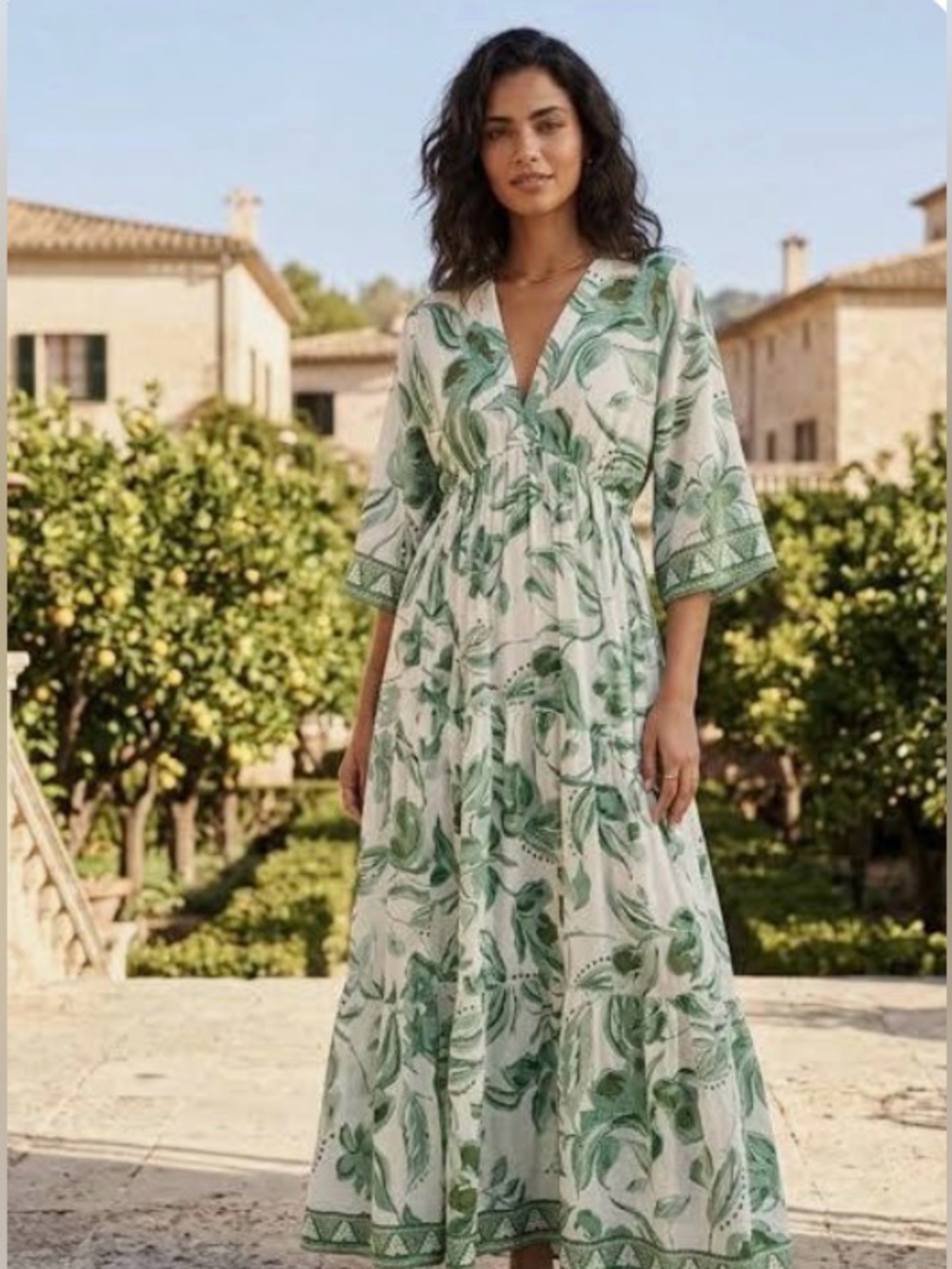 HAUTE HIPPIE Green Floral maxi dress